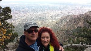 Steve and Madeleine 11,000ft up on top of Sandia Mountains in New Mexico 2015